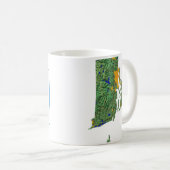 Drapeau de l'île de Rhode + Carte de Mug (Devant droit)