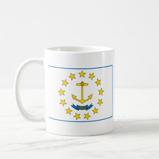 Drapeau de l'île de Rhode + Carte de Mug (Gauche)