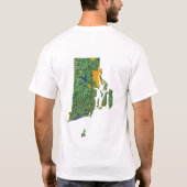 Drapeau de l'île Rhode + Carte T-shirt (Dos)