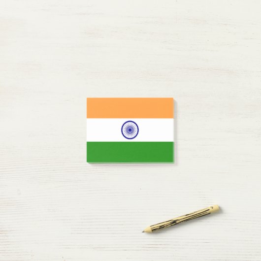 Drapeau de l'Inde Post-it® Notes (Sur un bureau)