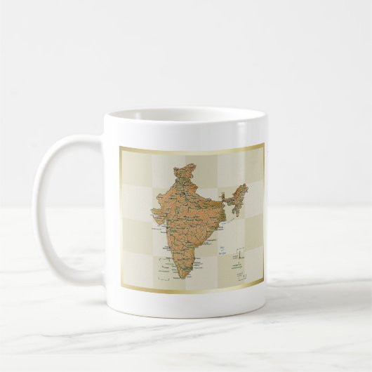 Drapeau de l'Inde + Tasse de carte (Gauche)