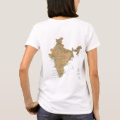 Drapeau de l'Inde x Carte T-shirt (Dos)