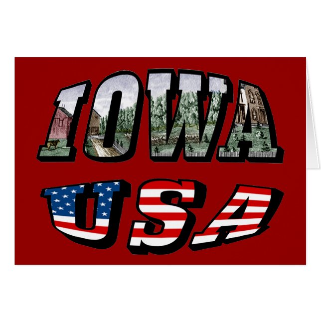 Drapeau de l'Iowa USA - Texte de la photo (Devant horizontal)