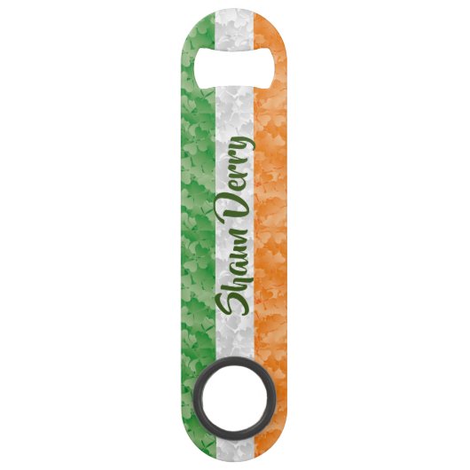 Drapeau de l'Irlande avec motif shamrock (Devant)