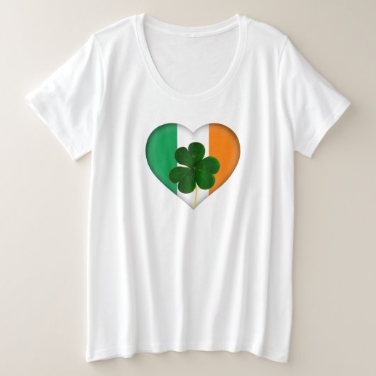 Drapeau de l'Irlande Coeur avec Shamrock St. Patri (Design devant)