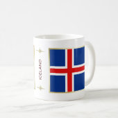 Drapeau de l'Islande + Tasse de carte (Devant droit)