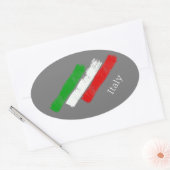 Drapeau de l'Italie.brush strokes. Sticker rectang (Enveloppe)