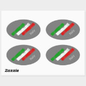 Drapeau de l'Italie.brush strokes. Sticker rectang (Feuille)