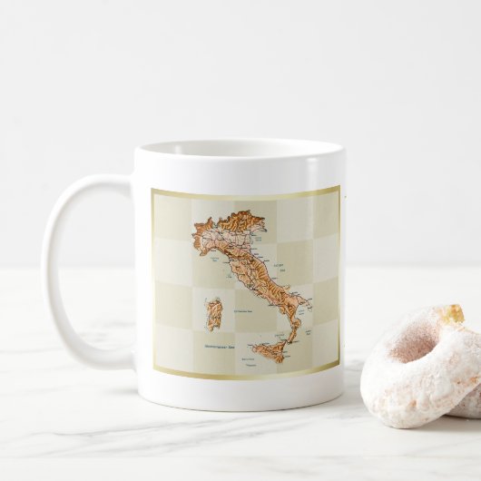 Drapeau de l'Italie + Tasse de carte (Avec donut)