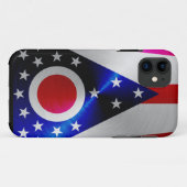 Drapeau de l'Ohio; Coque iPhone 5 à look métal (Dos (Horizontal))