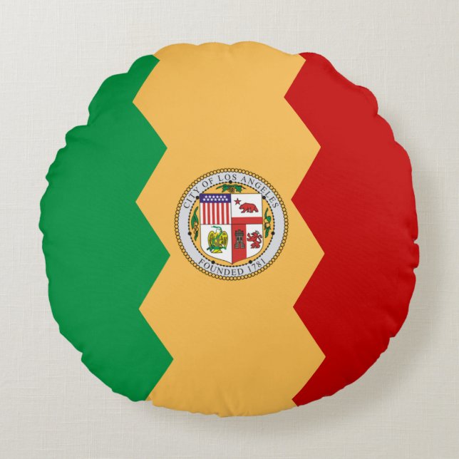 Drapeau de Los Angeles Coussin rond (Devant)