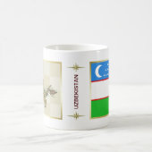 Drapeau de l'Ouzbékistan + Tasse de carte (Centre)