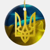 Drapeau de l'Ukraine 3D et ornement de Noël de (Dos)