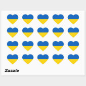 Drapeau de l'Ukraine Autocollant en forme de cœur (Feuille)