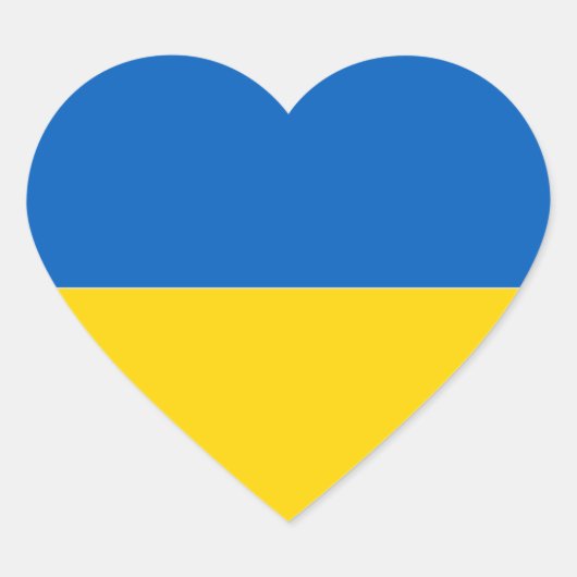 Drapeau de l'Ukraine Autocollant en forme de cœur (Devant)