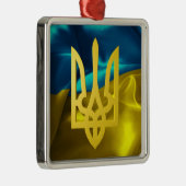 Drapeau de l'Ukraine et ornement de Noël en métal (Droite)