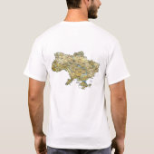 Drapeau de l'Ukraine et T-shirt de carte (Dos)