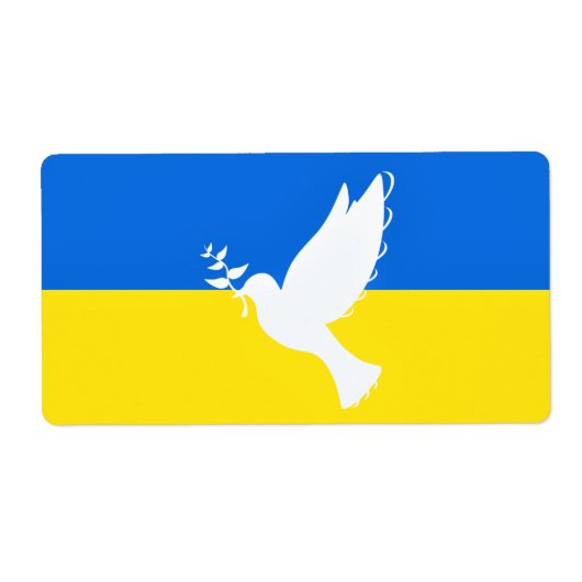 Drapeau de l'Ukraine La colombe Étiquette de la pa (Devant)