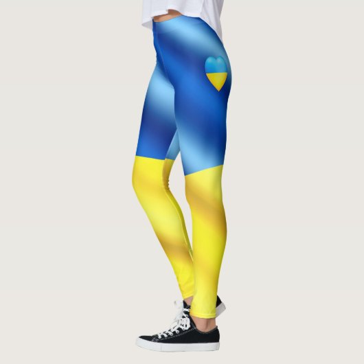 Drapeau de l'Ukraine Leggings - Coeur - Liberté (Gauche)