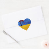 Drapeau de l'Ukraine saignant Stickers Coeur (Enveloppe)