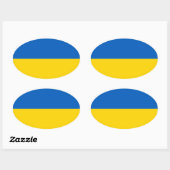 Drapeau de l'Ukraine Sticker ovale (Feuille)