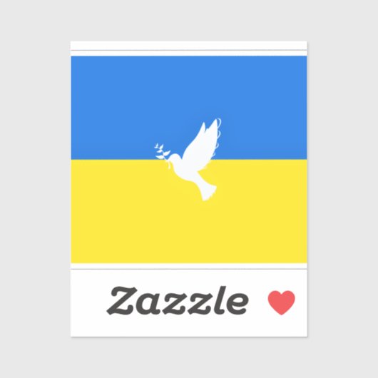 Drapeau de l'Ukraine Stickers Dove de la Paix - Li (Feuille)