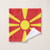 Drapeau de Macédoine du Nord (Gant de toilette)
