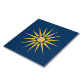 Drapeau de Macédoine sur carreau (Côté)