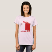 Drapeau de Malte + Carte + T-shirt des textes (Devant entier)