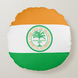 Drapeau de Miami, Floride Coussin rond