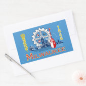 Drapeau de Milwaukee, Sticker rectangulaire du Wis (Enveloppe)