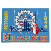Drapeau de Milwaukee, Wisconsin Grand sac cadeau (Devant)
