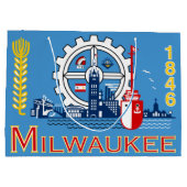 Drapeau de Milwaukee, Wisconsin Grand sac cadeau (Dos)