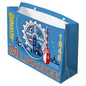 Drapeau de Milwaukee, Wisconsin Grand sac cadeau (Dos Angle)