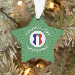 Drapeau de Noël ange français personnalisé
