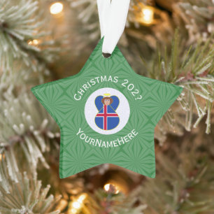Drapeau de Noël d'ange islandais personnalisé