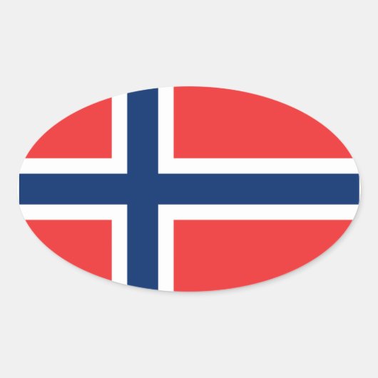 Drapeau de Norvège Sticker (ovale) (Devant)