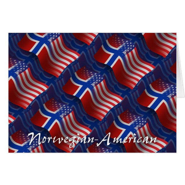 Drapeau de ondulation Norvégien-Américain (Devant horizontal)