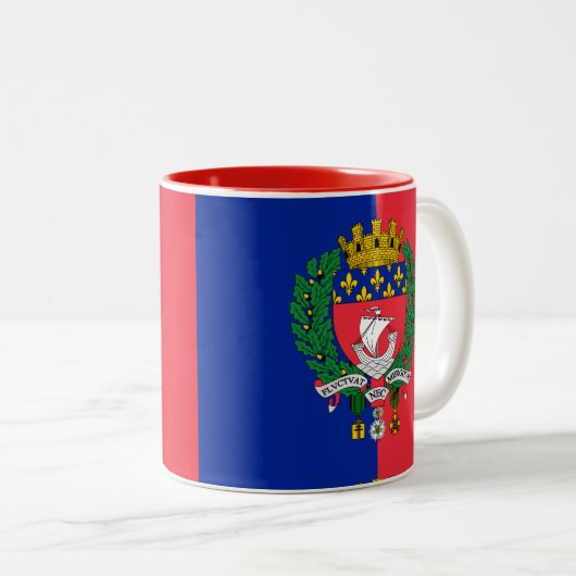 Drapeau de Paris, France Mug à café à deux tons (Devant droit)