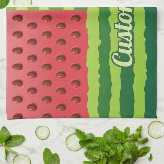 Drapeau de pastèque Serviette de cuisine (Plié)