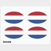 Drapeau de Pays-Bas Oval Sticker (Feuille)