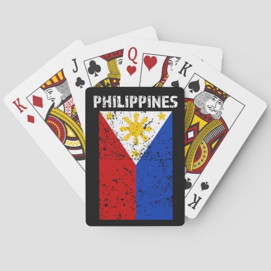 Drapeau de Philippines - cartes de jeu affligées (dos)