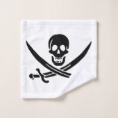 Drapeau de pirate Crâne croisé épées (Gant de toilette)