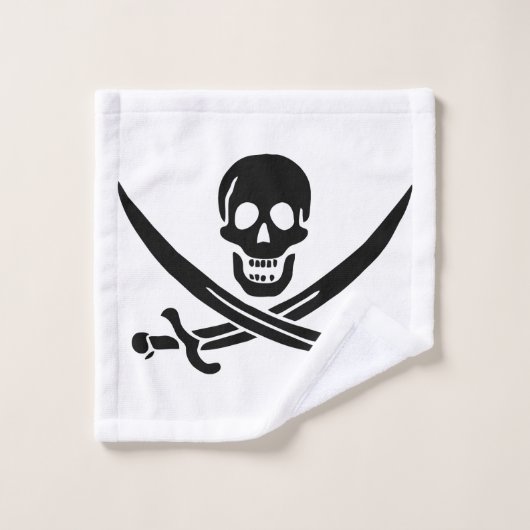 Drapeau de pirate Crâne croisé épées (Gant de toilette)