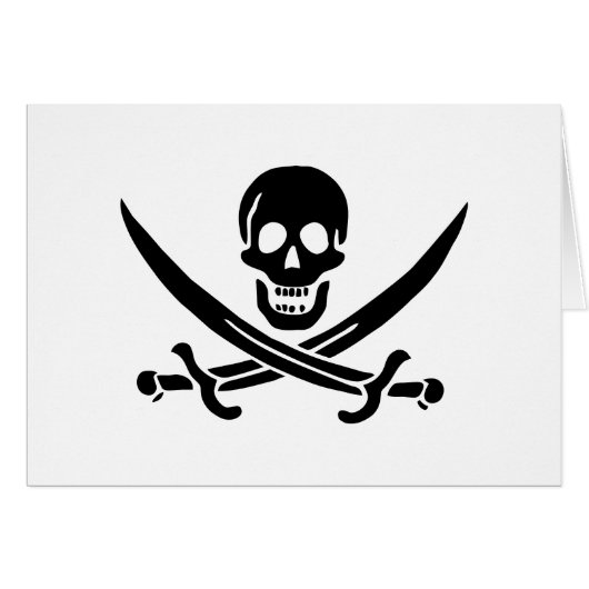 Drapeau de pirate Crâne croisé épées (Devant horizontal)