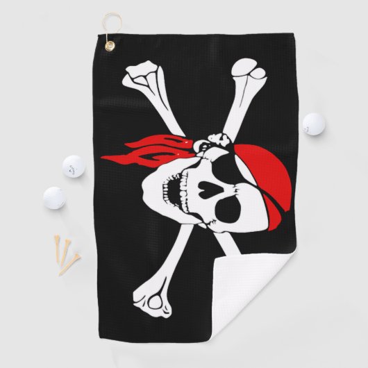 Drapeau de pirate serviette de golf (En situation)