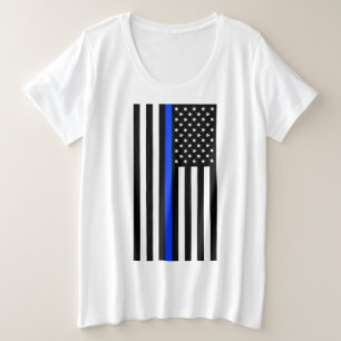 Drapeau de police de la ligne bleue mince