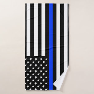 Drapeau de police de la ligne bleue mince