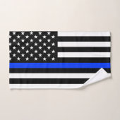 Drapeau de police de la ligne bleue mince (Serviette à main)
