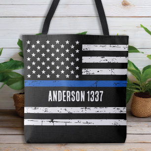 Drapeau de police personnalisé Sac fourre-tout mi